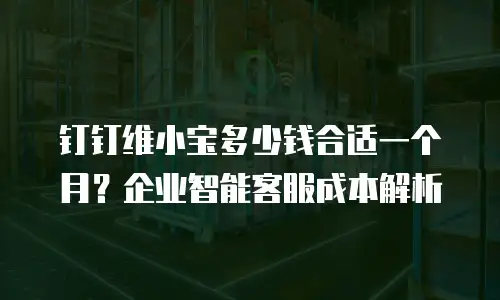 钉钉维小宝多少钱合适一个月？企业智能客服成本解析