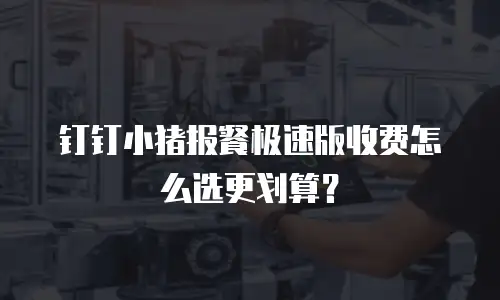 钉钉小猪报餐极速版收费怎么选更划算？