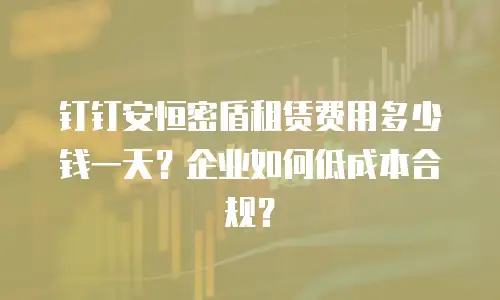 钉钉安恒密盾租赁费用多少钱一天？企业如何低成本合规？