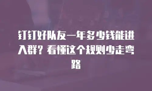 钉钉好队友一年多少钱能进入群？看懂这个规则少走弯路