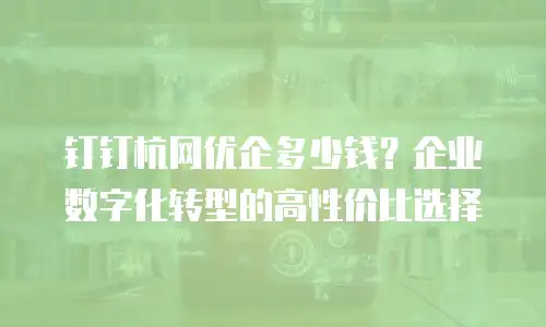 钉钉杭网优企多少钱？企业数字化转型的高性价比选择