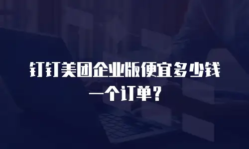 钉钉美团企业版便宜多少钱一个订单？
