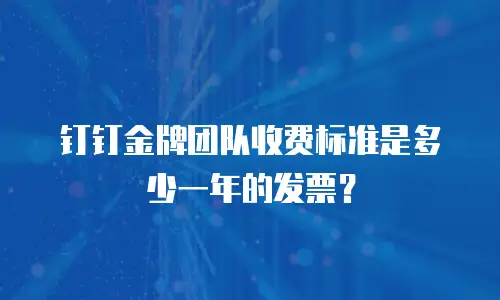 钉钉金牌团队收费标准是多少一年的发票？