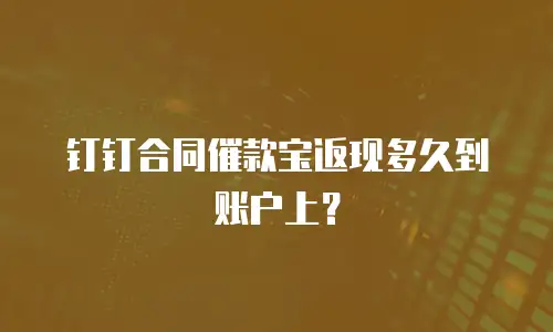 钉钉合同催款宝返现多久到账户上？