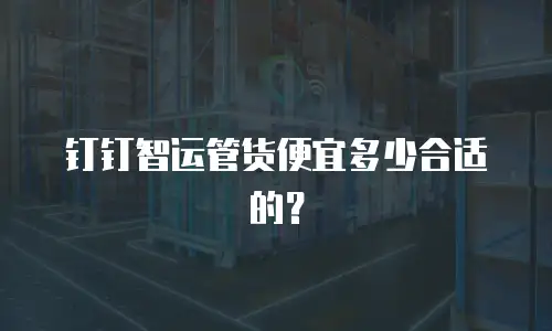 钉钉智运管货便宜多少合适的？