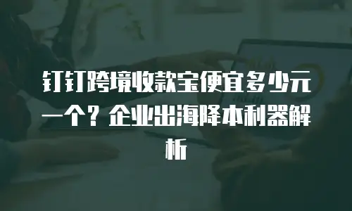 钉钉跨境收款宝便宜多少元一个？企业出海降本利器解析