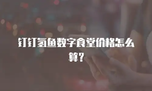 钉钉氢鱼数字食堂价格怎么算？