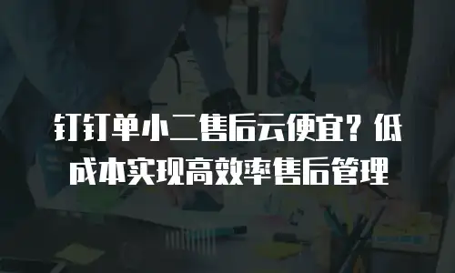 钉钉单小二售后云便宜？低成本实现高效率售后管理