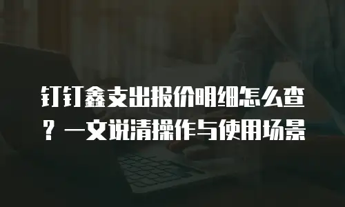 钉钉鑫支出报价明细怎么查？一文说清操作与使用场景