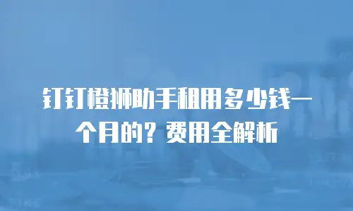 钉钉橙狮助手租用多少钱一个月的？费用全解析
