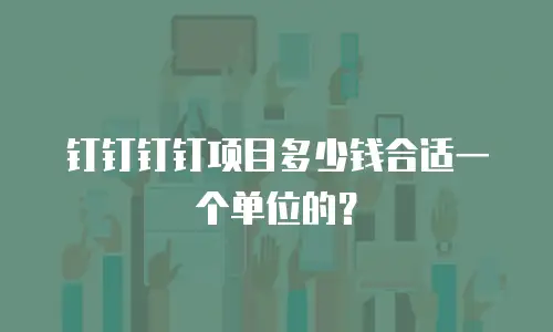 钉钉钉钉项目多少钱合适一个单位的？