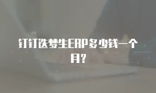 钉钉迭梦生ERP多少钱一个月？