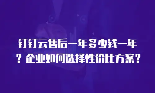 钉钉云售后一年多少钱一年？企业如何选择性价比方案？