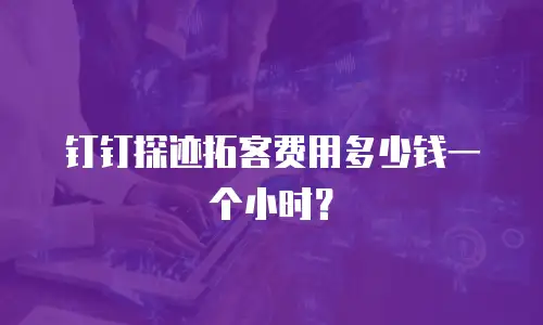 钉钉探迹拓客费用多少钱一个小时？