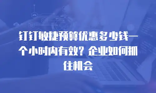 钉钉敏捷预算优惠多少钱一个小时内有效？企业如何抓住机会