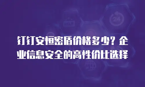 钉钉安恒密盾价格多少？企业信息安全的高性价比选择