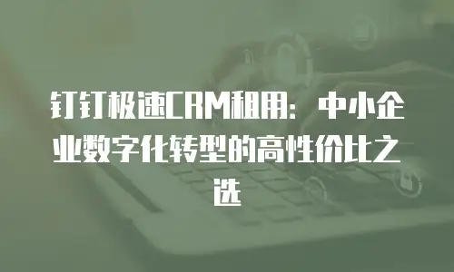 钉钉极速CRM租用：中小企业数字化转型的高性价比之选