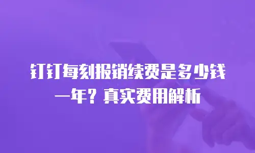 钉钉每刻报销续费是多少钱一年？真实费用解析