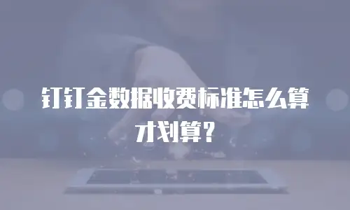 钉钉金数据收费标准怎么算才划算？