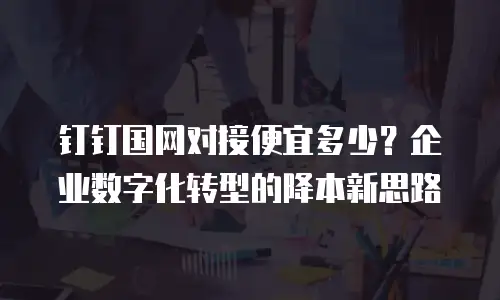 钉钉国网对接便宜多少？企业数字化转型的降本新思路
