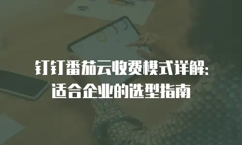 钉钉番茄云收费模式详解：适合企业的选型指南