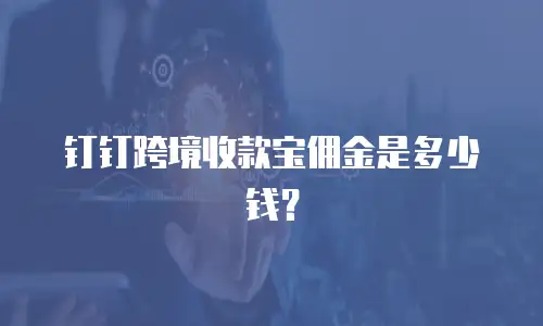 钉钉跨境收款宝佣金是多少钱？