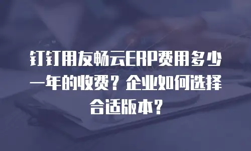 钉钉用友畅云ERP费用多少一年的收费？企业如何选择合适版本？