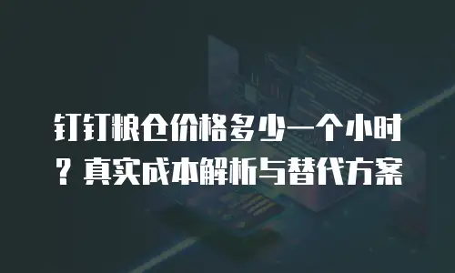 钉钉粮仓价格多少一个小时？真实成本解析与替代方案