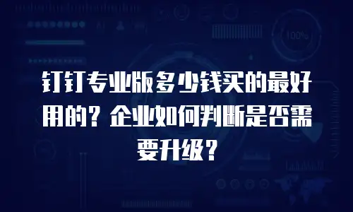 钉钉专业版多少钱买的最好用的？企业如何判断是否需要升级？