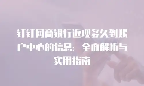 钉钉网商银行返现多久到账户中心的信息：全面解析与实用指南