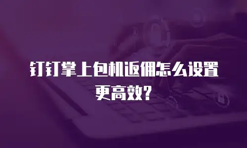 钉钉掌上包机返佣怎么设置更高效？