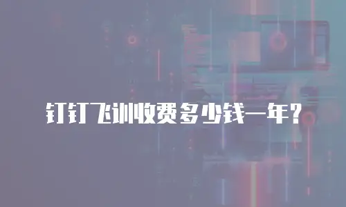 钉钉飞训收费多少钱一年？