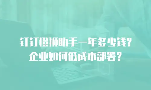 钉钉橙狮助手一年多少钱？企业如何低成本部署？