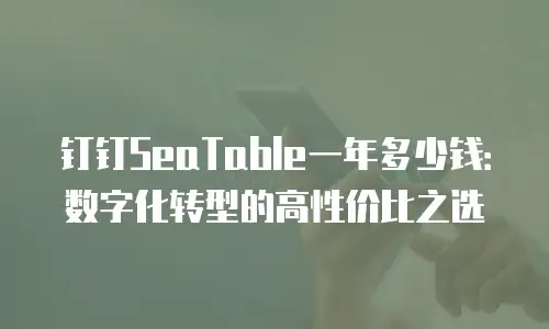 钉钉SeaTable一年多少钱：数字化转型的高性价比之选