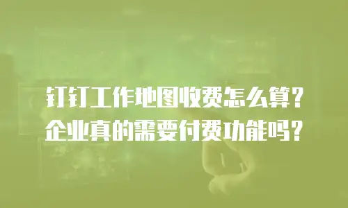 钉钉工作地图收费怎么算？企业真的需要付费功能吗？