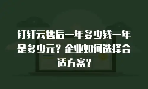 钉钉云售后一年多少钱一年是多少元？企业如何选择合适方案？