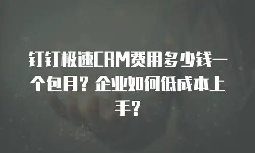 钉钉极速CRM费用多少钱一个包月？企业如何低成本上手？