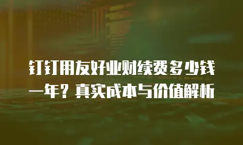 钉钉用友好业财续费多少钱一年？真实成本与价值解析