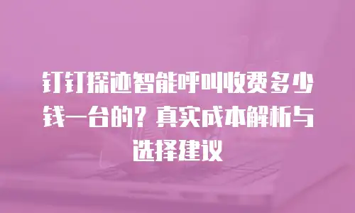 钉钉探迹智能呼叫收费多少钱一台的？真实成本解析与选择建议