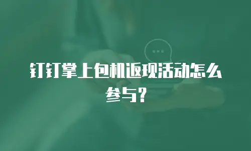 钉钉掌上包机返现活动怎么参与？