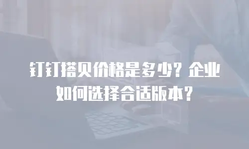 钉钉搭贝价格是多少？企业如何选择合适版本？