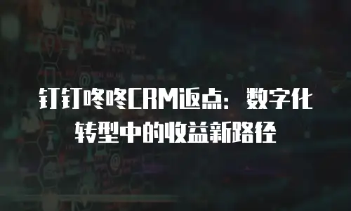 钉钉咚咚CRM返点：数字化转型中的收益新路径