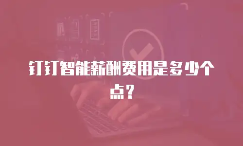钉钉智能薪酬费用是多少个点？