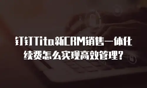 钉钉Tita新CRM销售一体化续费怎么实现高效管理？