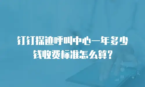 钉钉探迹呼叫中心一年多少钱收费标准怎么算？
