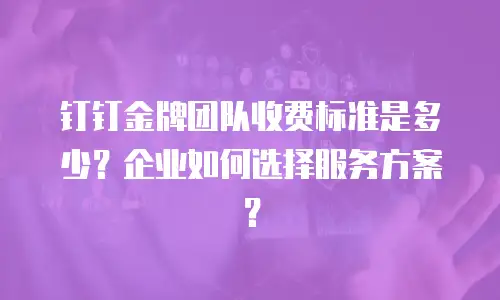 钉钉金牌团队收费标准是多少？企业如何选择服务方案？