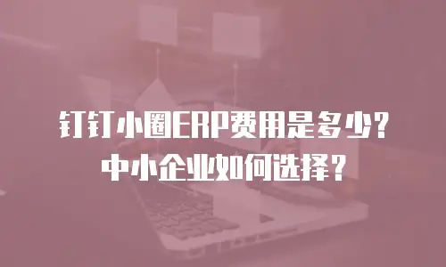 钉钉小圈ERP费用是多少？中小企业如何选择？