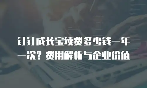 钉钉成长宝续费多少钱一年一次？费用解析与企业价值