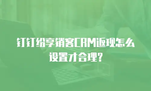 钉钉纷享销客CRM返现怎么设置才合理？