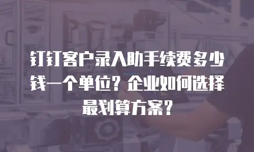钉钉客户录入助手续费多少钱一个单位？企业如何选择最划算方案？